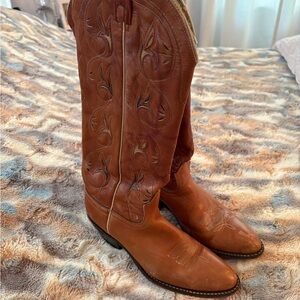 Women's Tan Leather Ankle Boots